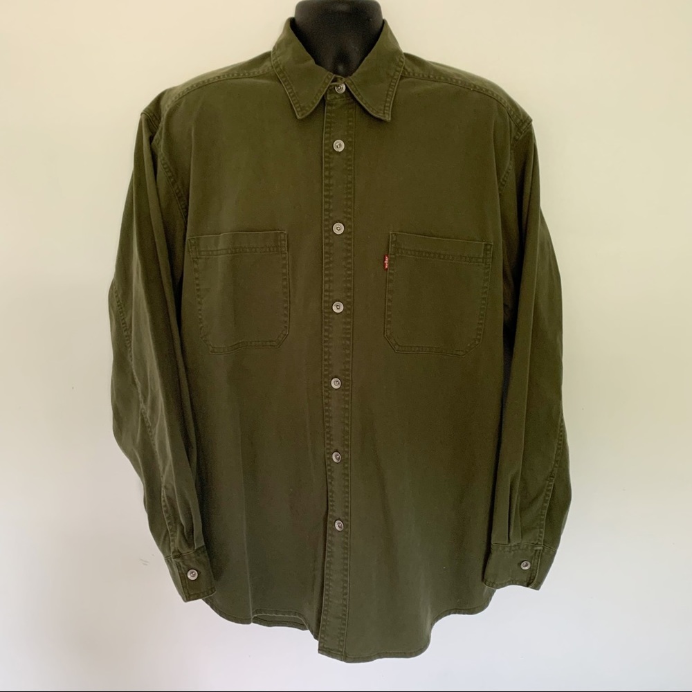 Vintage Y2K Levi’s Denim Shirt Green M Medium